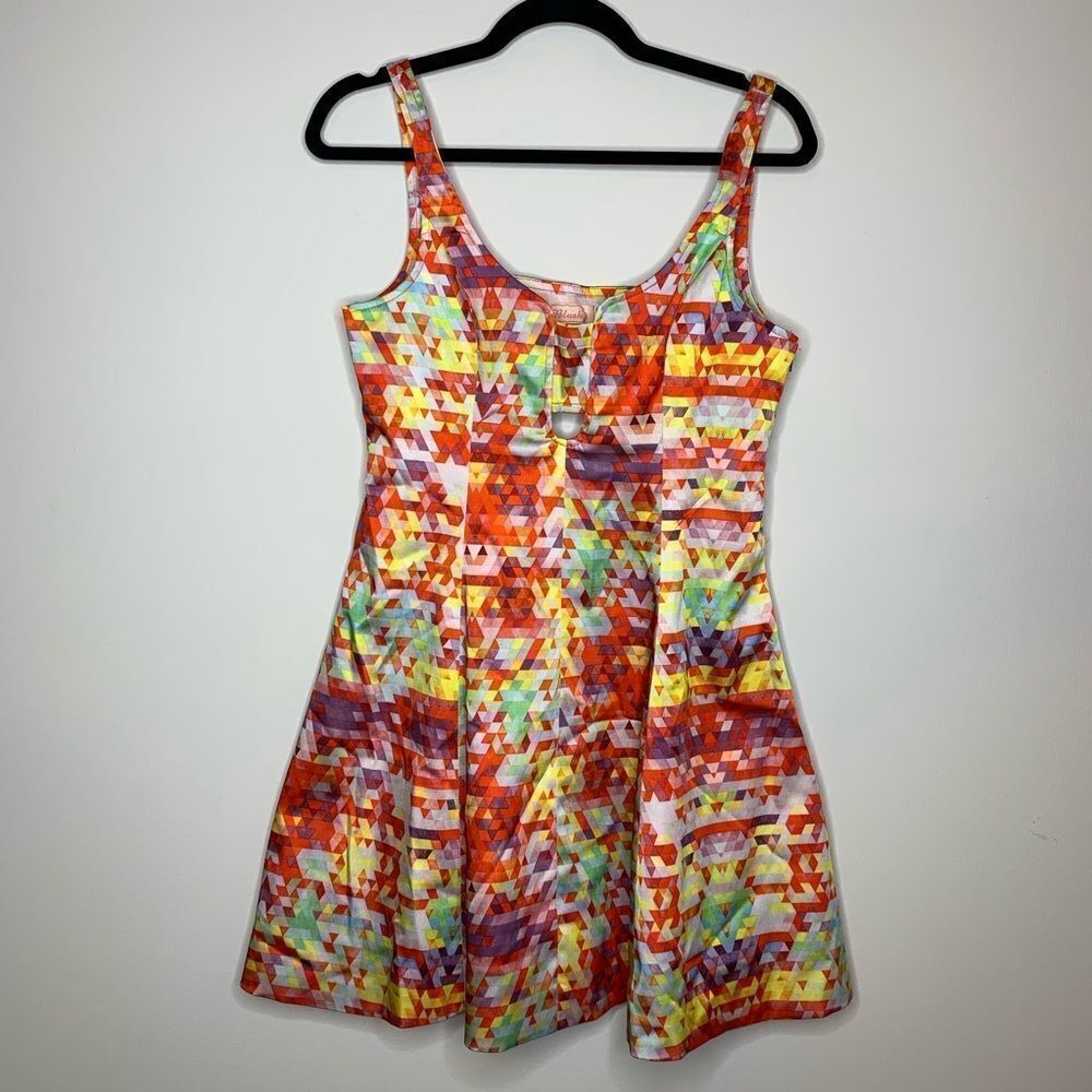 Blush- Multicolor Geometric Mini Dress